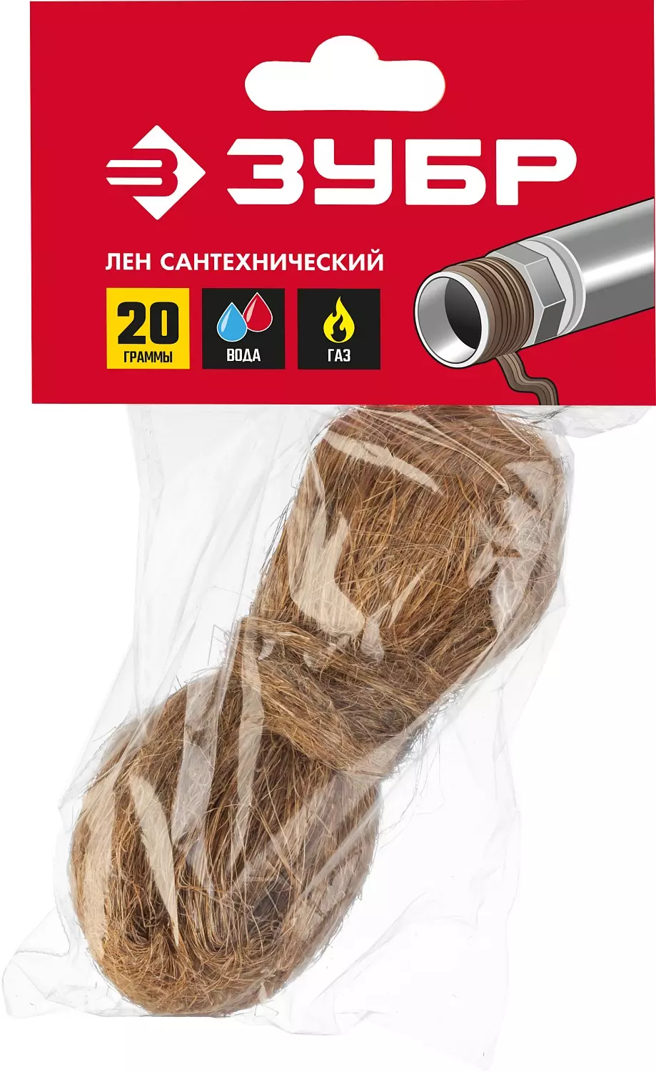 ЗУБР 20 г, лен сантехнический 4-51991-020_z01 Мастер