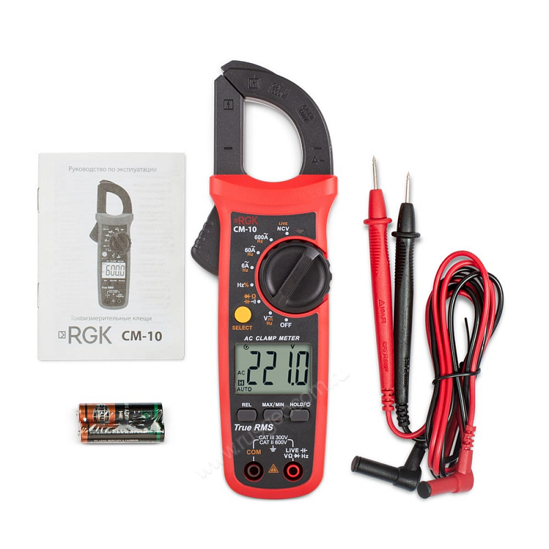 Токовые клещи RGK CM-10 с поверкой