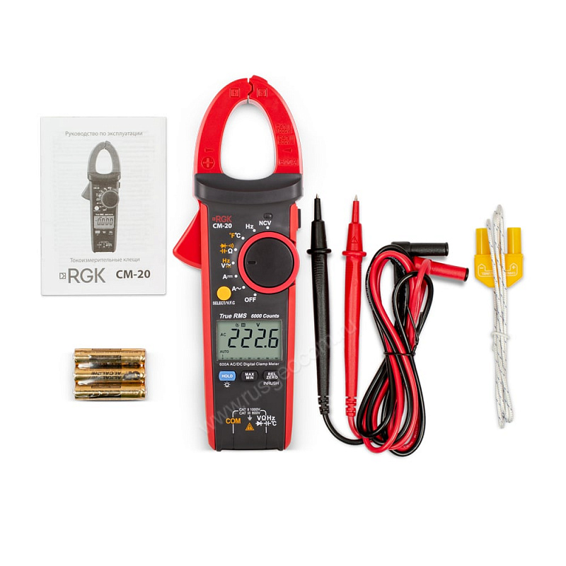 Токовые клещи RGK CM-20 с поверкой