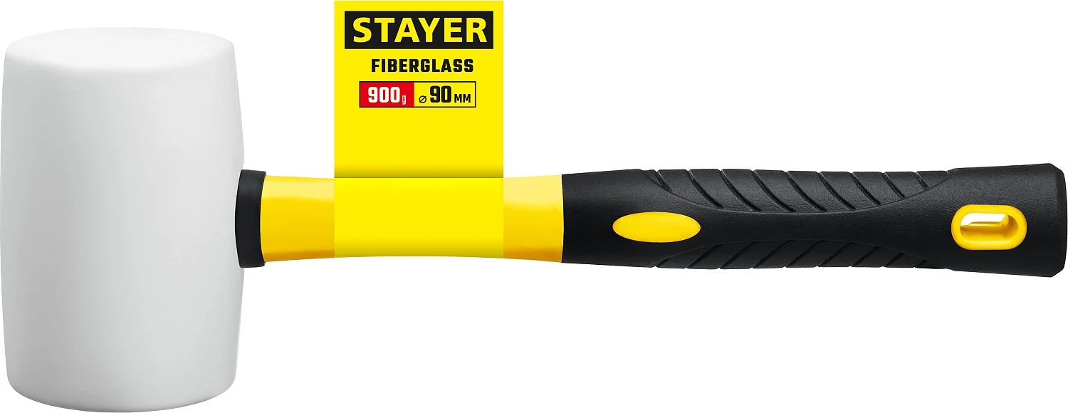 STAYER 900 г, киянка резиновая белая с фиберглассовой ручкой 20533-900 Professional