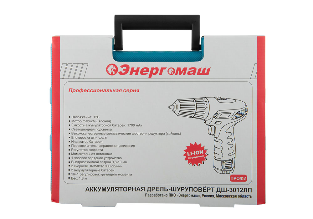 Аккумуляторный шуруповерт Энергомаш ДШ-3012ЛП