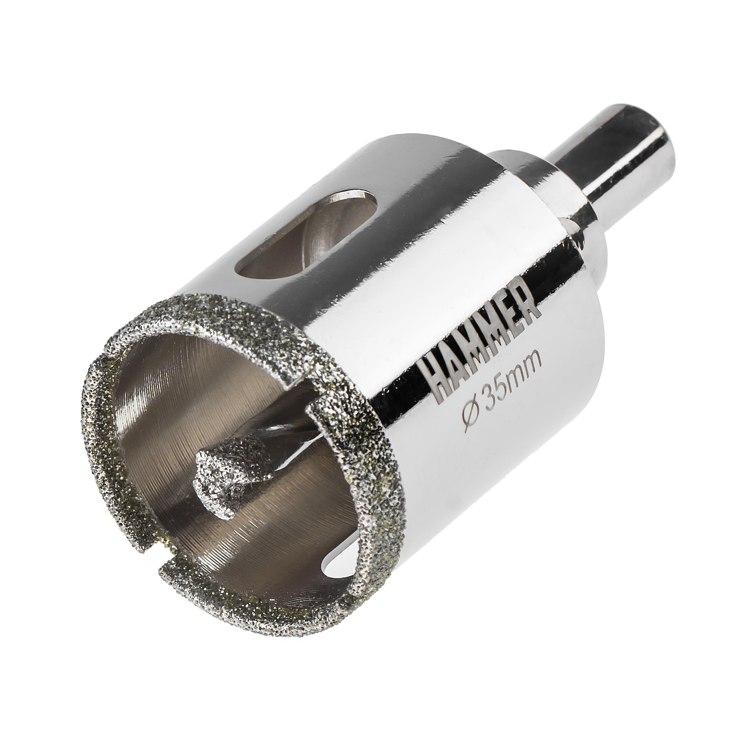 Коронка алмазная HAMMER Ф35мм HEX (DHS 35.0*65/5)