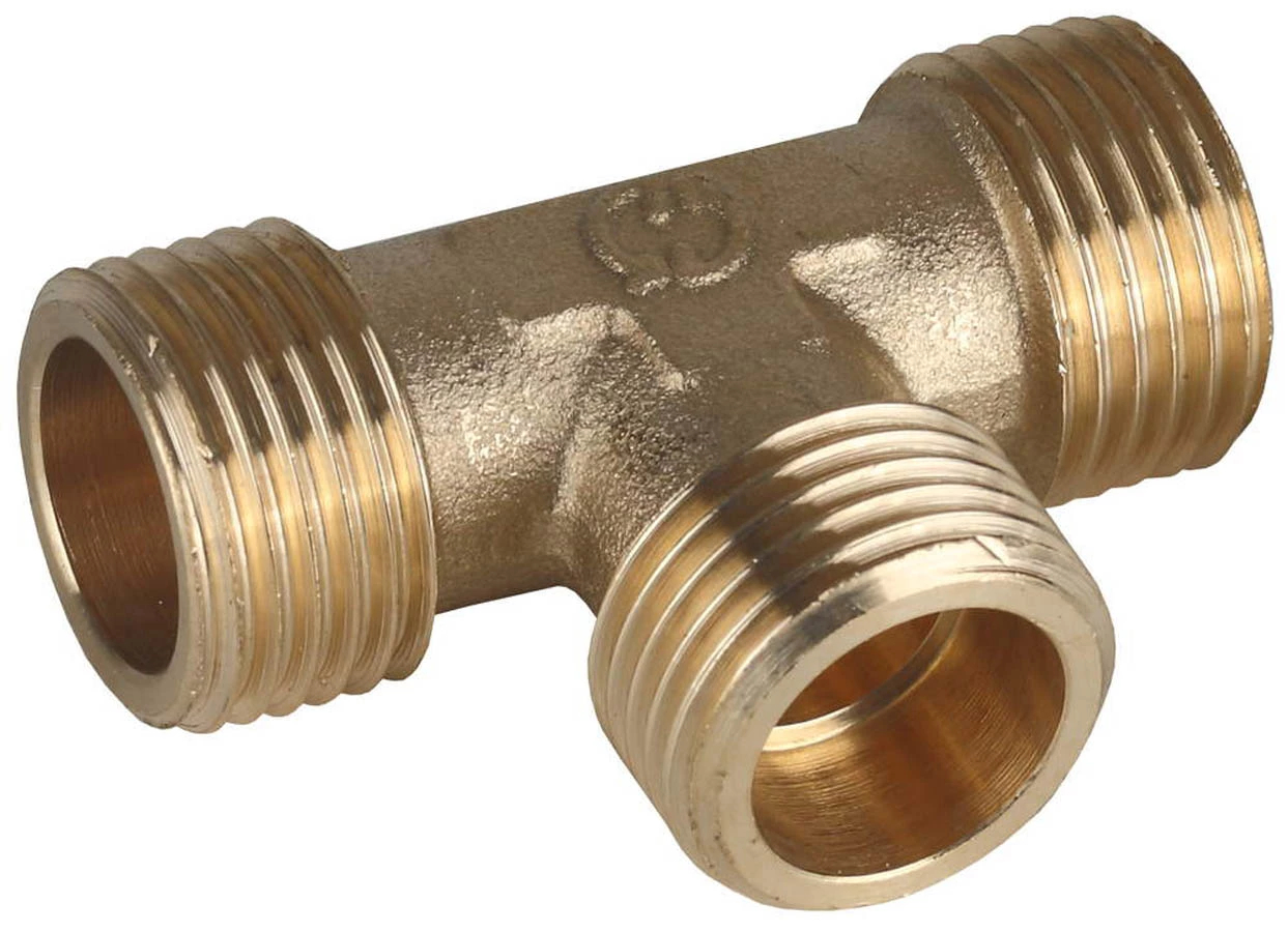 GENERAL FITTINGS 1", латунь, "штуцер - штуцер - штуцер", тройник 51054-1