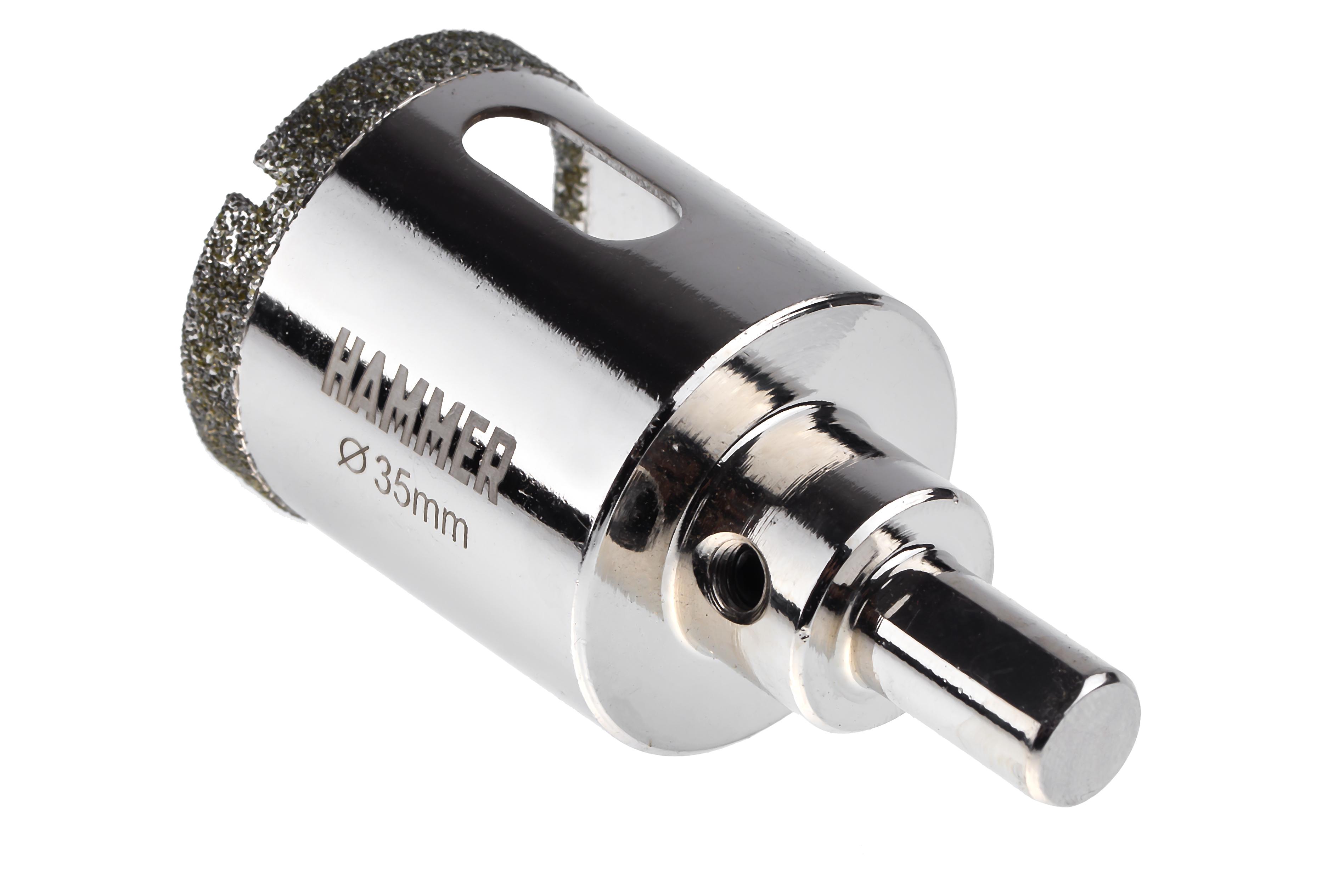 Коронка алмазная HAMMER Ф35мм HEX (DHS 35.0*65/5)