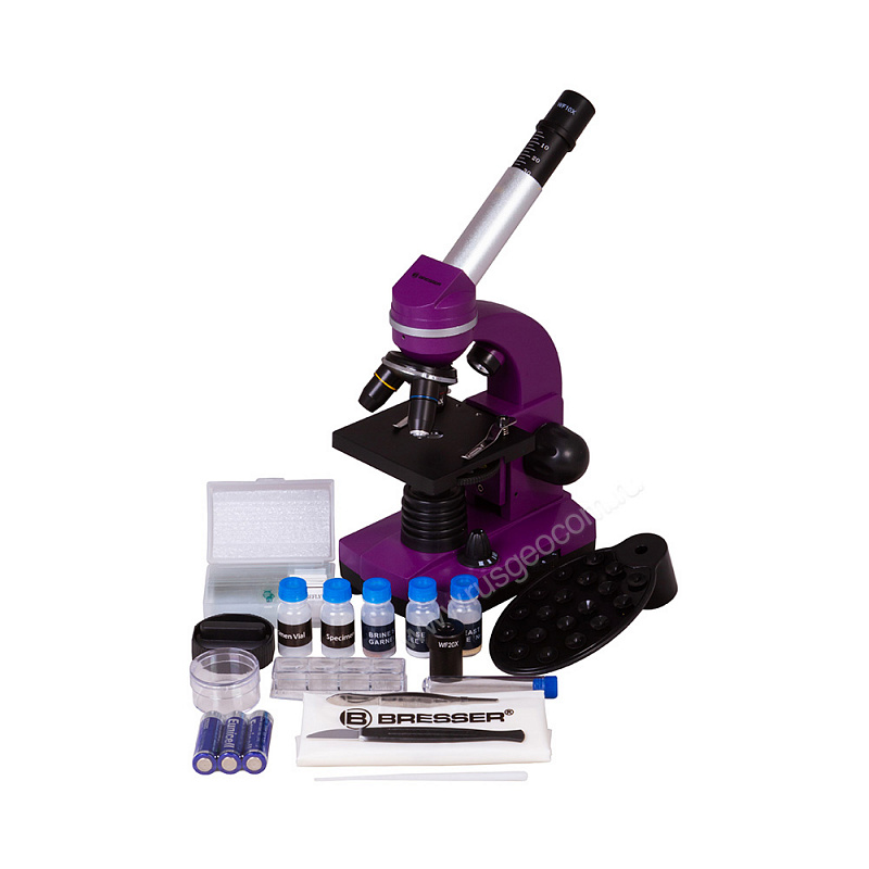 Микроскоп Bresser Junior Biolux SEL 40–1600x, фиолетовый